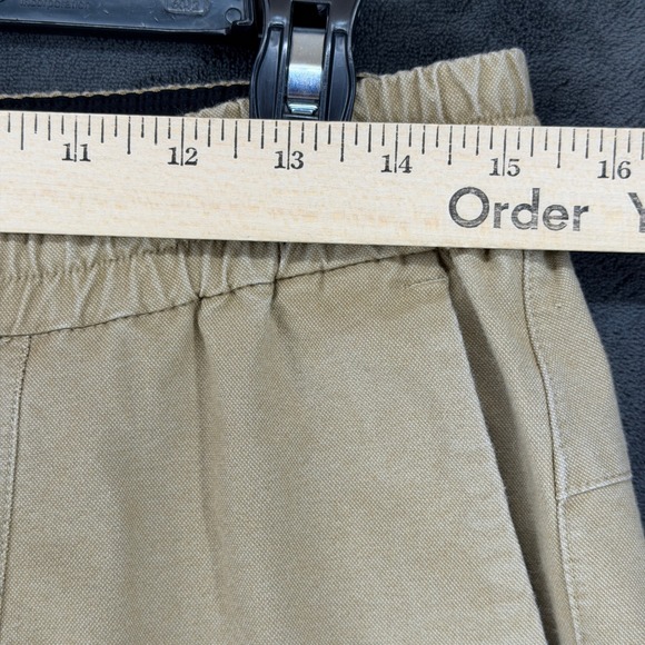 Lululemon Lab Bowline Mens Khaki Tan Elastic Waist Drawstring Shorts Size M 7" - Picture 4 of 10